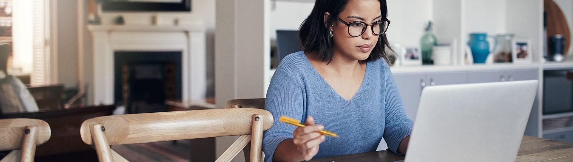 Woman Writing a resume