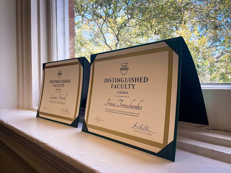 Distinguished Faculty certificates