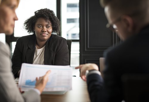 Ace your next job interview Business people in a meeting