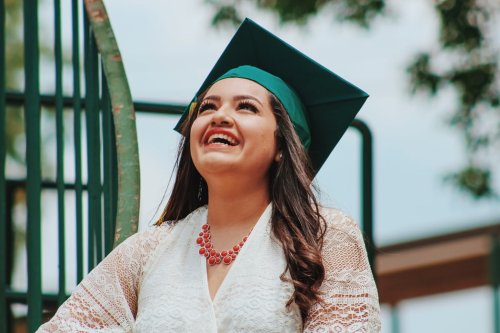 A student who is happy because they are graduating A student who is happy because they are graduating