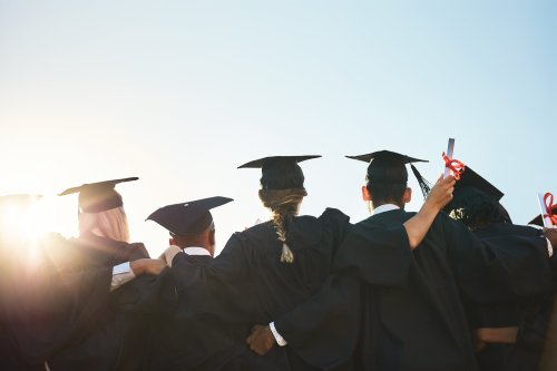Find the right kind of degree A group of graduates standing together
