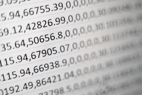 Become a master at Excel A screen with numeric values