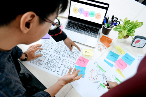 A student studying UX design