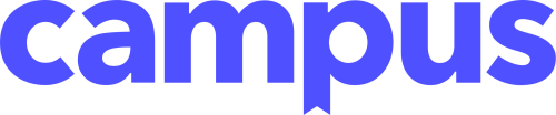 Campus logo in blue letters
