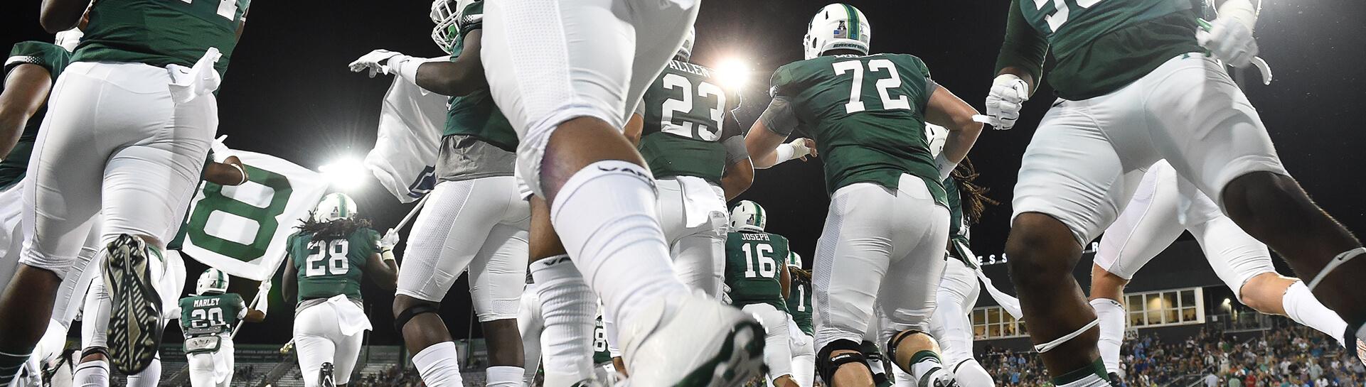 The Tulane football team during a game