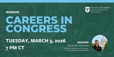 Webinar: Careers in Congress, March 3, 2026, 7 PM CT. Speaker: Elizabeth M. Mcallister.