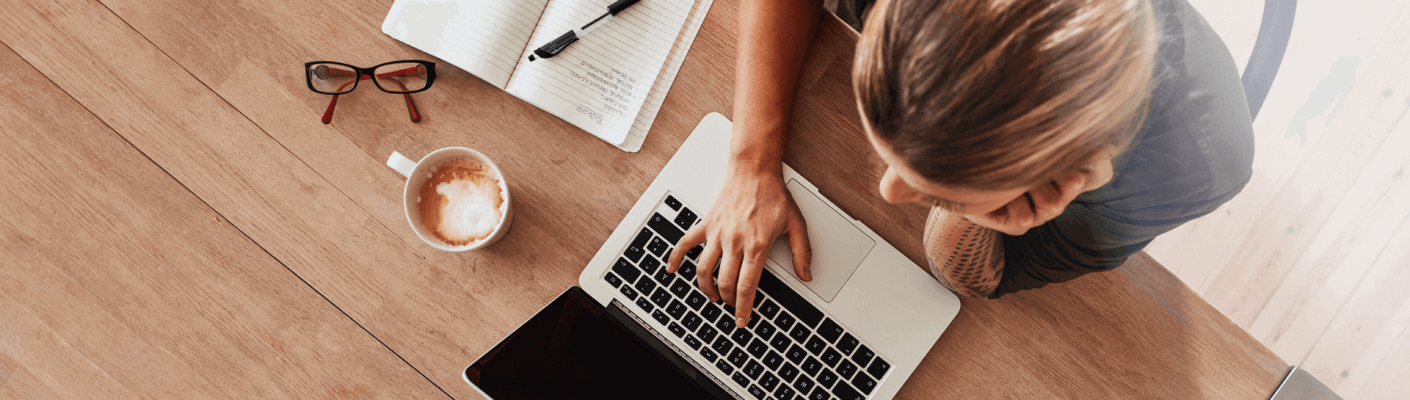 A person using a laptop