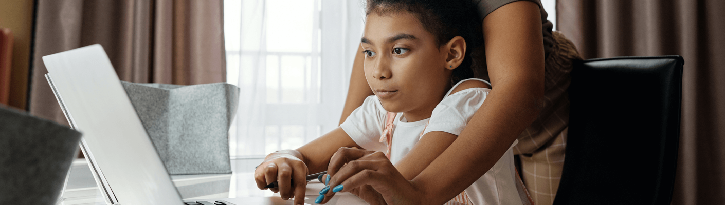 A child learning on a computer