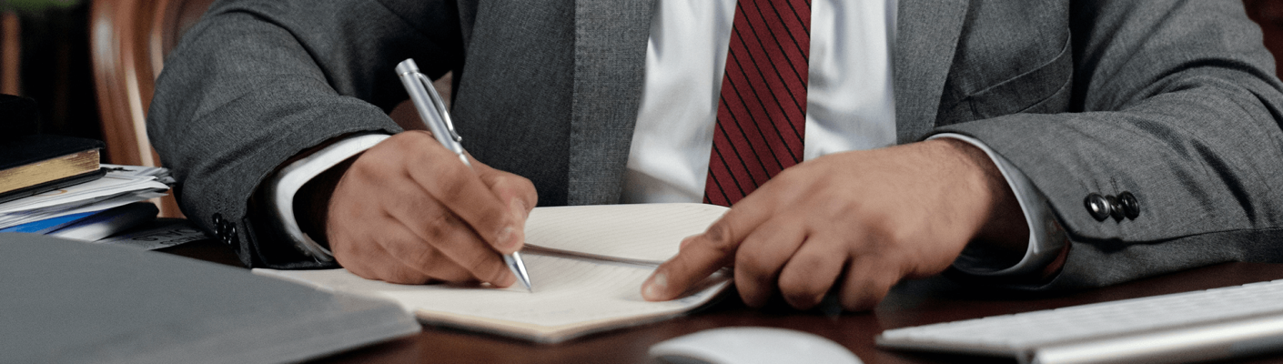 A lawyer working on paperwork
