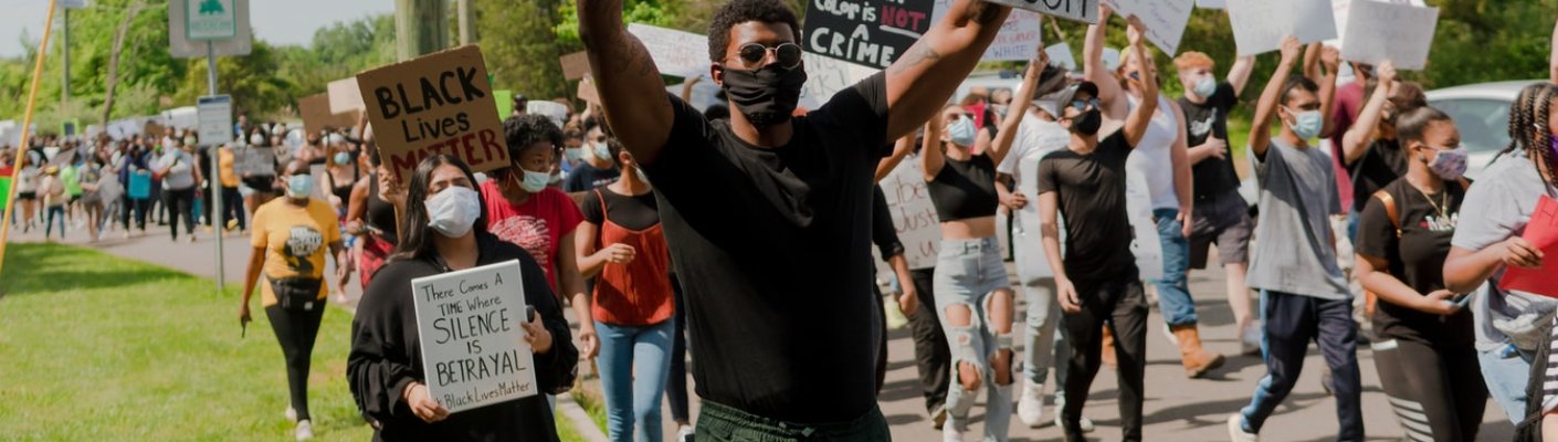 A group of people protesting