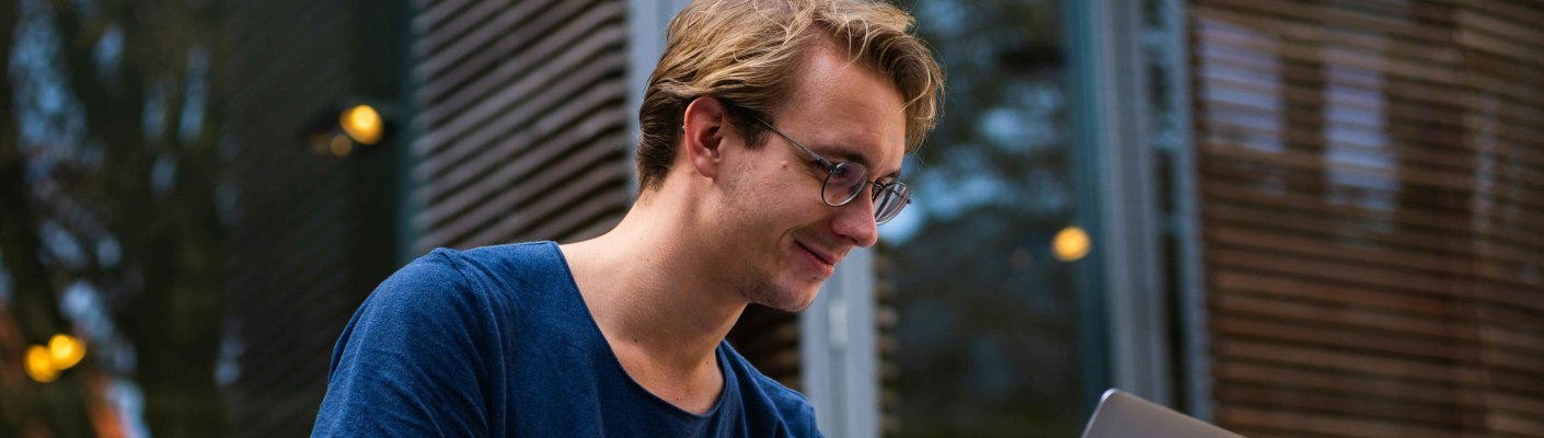 A Person using Laptop