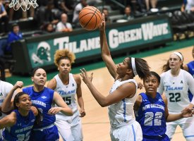 Tulane's women's basketball team during a game