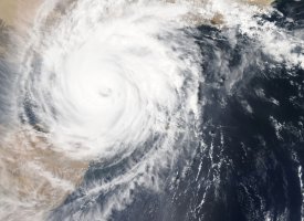 Map photo of hurricane approaching land - Tulane School of Professional Advancement