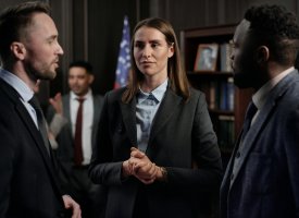 Legal professionals having a conversation