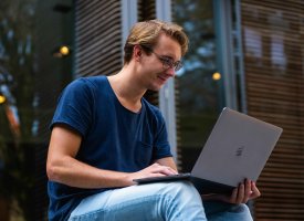 A Person using Laptop