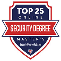 Top 25 Online badge recognizing the 2019 Online Security Degree program of Tulane School of Professional Advancement in New Orleans, LA